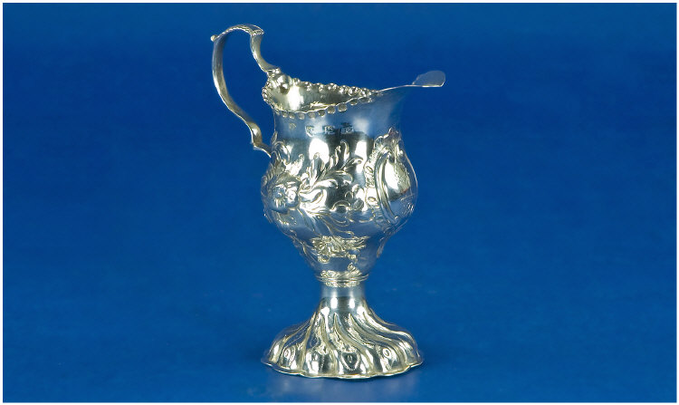 Appraisal: George III Silver Cream Jug Helmet Shaped With All Over