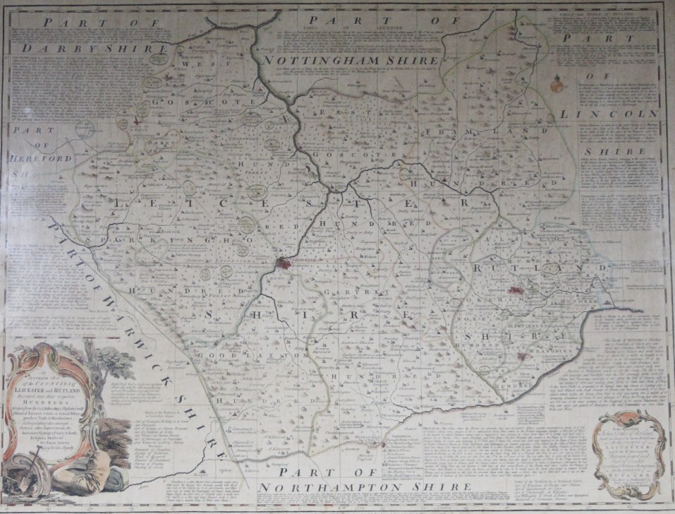 Appraisal: After Bowen Map of Leciestershire and Rutland Tinney Printing highlighted