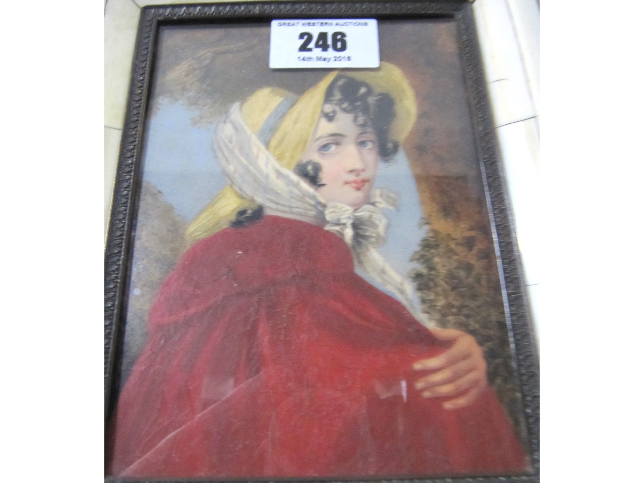 Appraisal: A portrait miniature - lady in red cloak