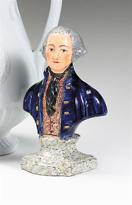 Appraisal: Staffordshire polychrome bust of George Washington after enoch wood burslem