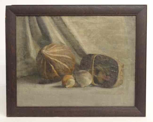 Appraisal: Painting oil on canvas still life signed ''Kamp'' Louise Mary