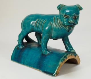 Appraisal: Chinese Ceramic Turquoise Glaze Dog Roof Tile CHINA EARLY TH