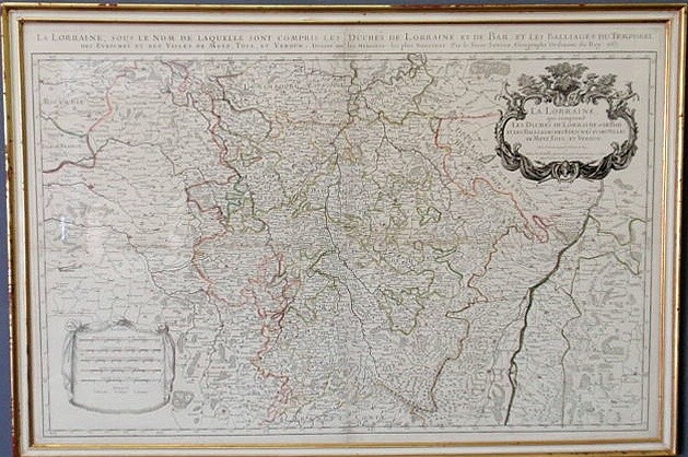 Appraisal: Framed th c European map La Lorraine not examined out