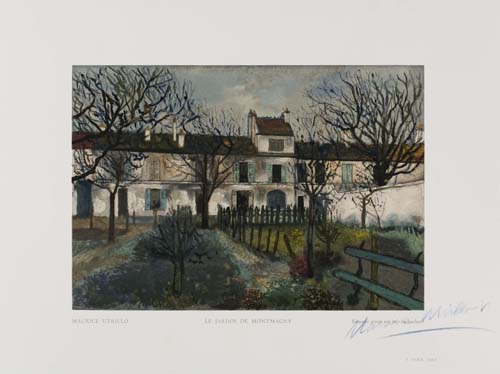 Appraisal: MAURICE UTRILLO after Le Jardin de Montmagny Color wood engraving