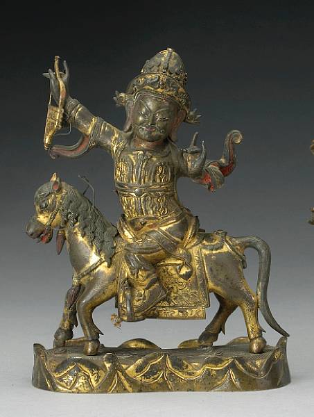 Appraisal: A partial gilt bronze figure of a Dam Chen th