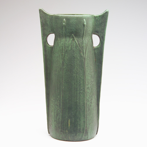 Appraisal: WHEATLEY Floor vase with full-height buttressed handles and tall molded