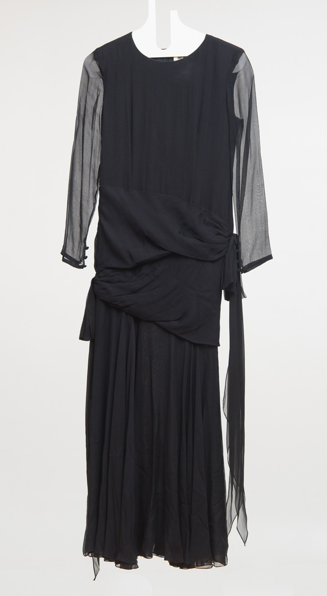 Appraisal: BILL BLASS BLACK SILK EVENING DRESS Size Property of Estate