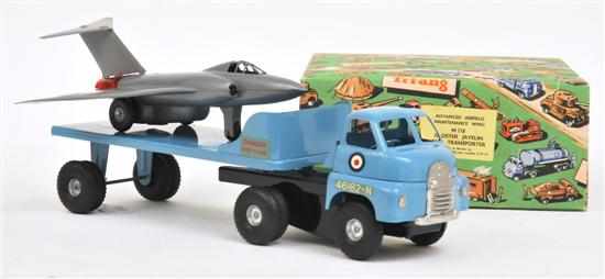 Appraisal: TRIANG M GLOSTER JAVELIN AND TRANSPORTER sky blue cab and