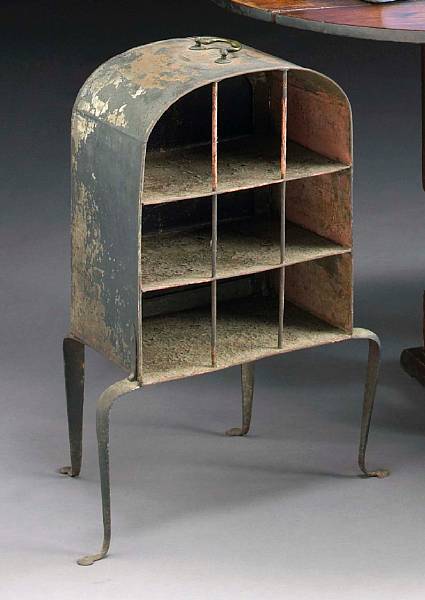 Appraisal: A black painted tin warming oven possibly English late th