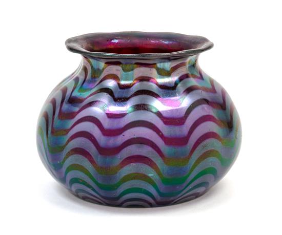 Appraisal: Sale Lot A Loetz Glass Vase of flattened spherical form