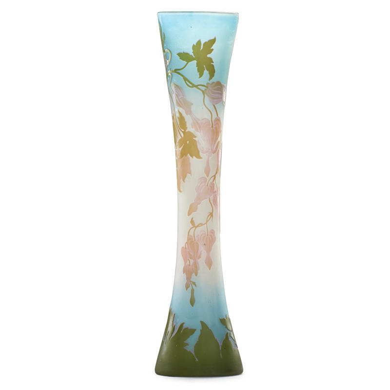 Appraisal: GALLE Tall vase with bleeding heart flowers Condition Report Overall