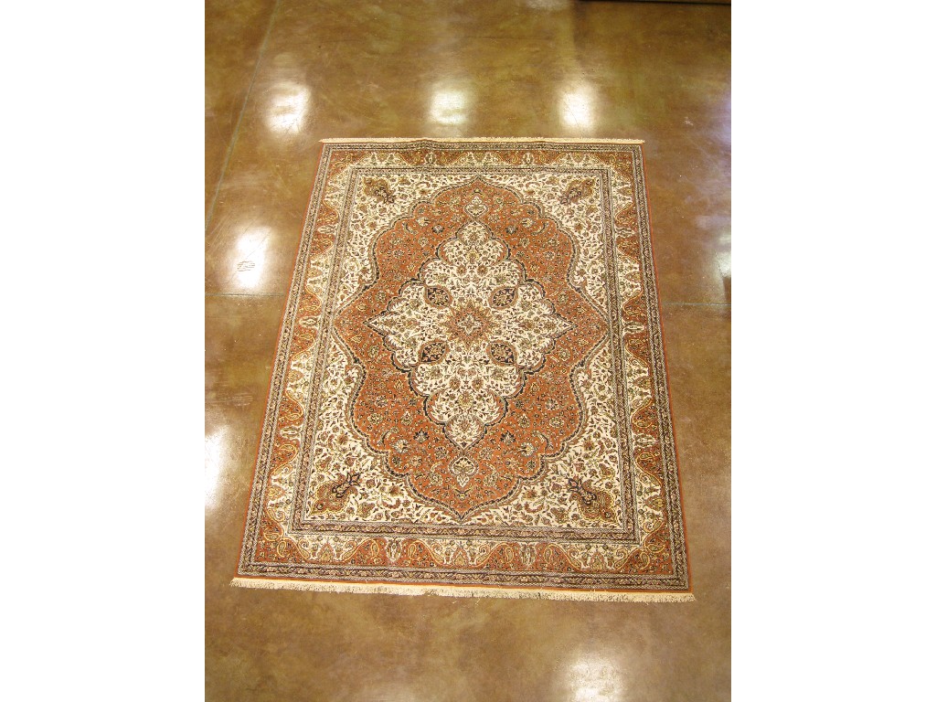 Appraisal: A Saray wool Carpet of bordered design with all-over floral