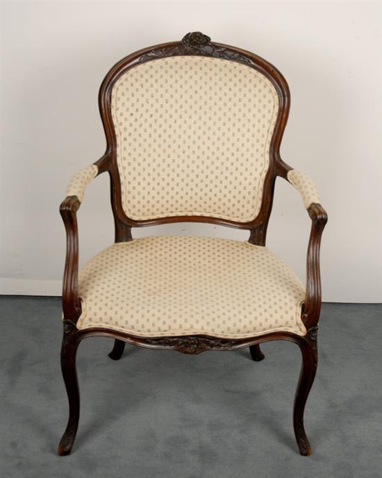 Appraisal: A th C Louis XV-style Fauteuil having a molded frame