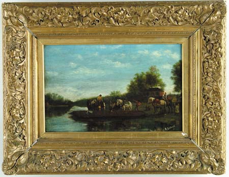 Appraisal: A WILLIAMS English th Century THE FERRY RIDE Oil on