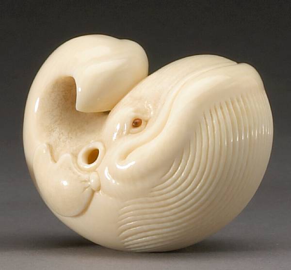 Appraisal: An ivory study of a whale By Kangyoku Tachihara Noriyoshi