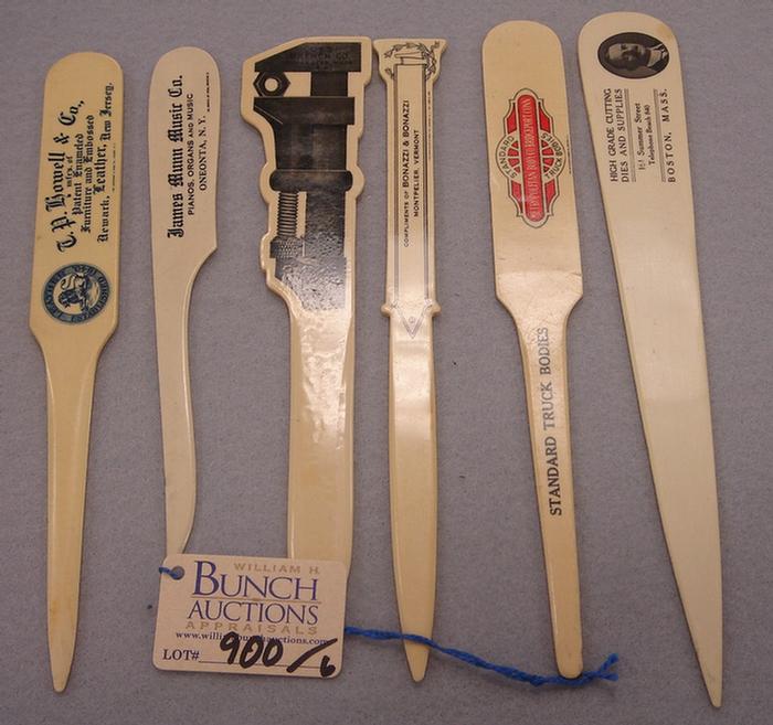 Appraisal: Lot of vintage advertising letter openers Including High Grade Cutting