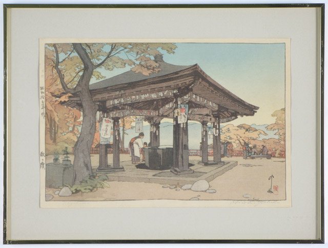 Appraisal: HIROSHI YOSHIDA COLOR WOODCUT Boston Mass - titled Utagahama A