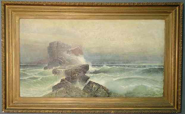 Appraisal: Weisman William H American - large oil on canvas seascape