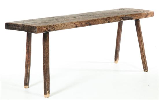 Appraisal: UNUSUAL SLAB TABLE Nineteenth century oak Thick slab on chamfered