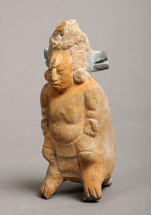 Appraisal: Pre-Columbian Style Painted Pottery Figure in Provenance The Estate of