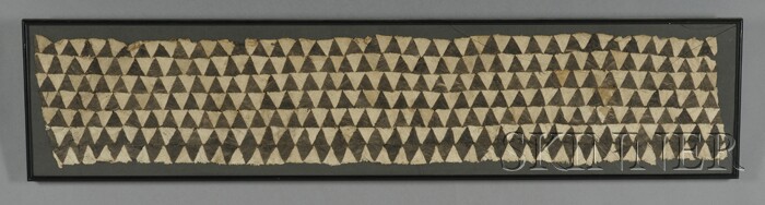 Appraisal: Framed Kuba Textile Fragment Dyed woven cloth made from the