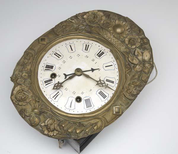 Appraisal: WALL CLOCK French porcelain dial Wag-on-Wall clock Missing weights and