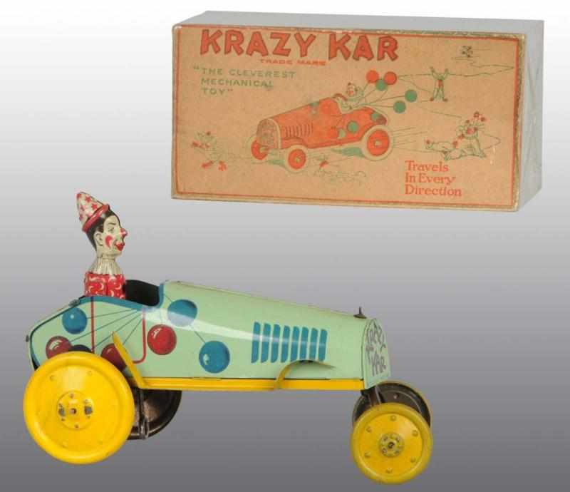 Appraisal: Tin Unique Art Krazy Kar Wind-Up Toy Description American Working