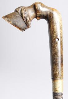 Appraisal: Antique Walking Stick with Horse Hoof Handle Probably English the