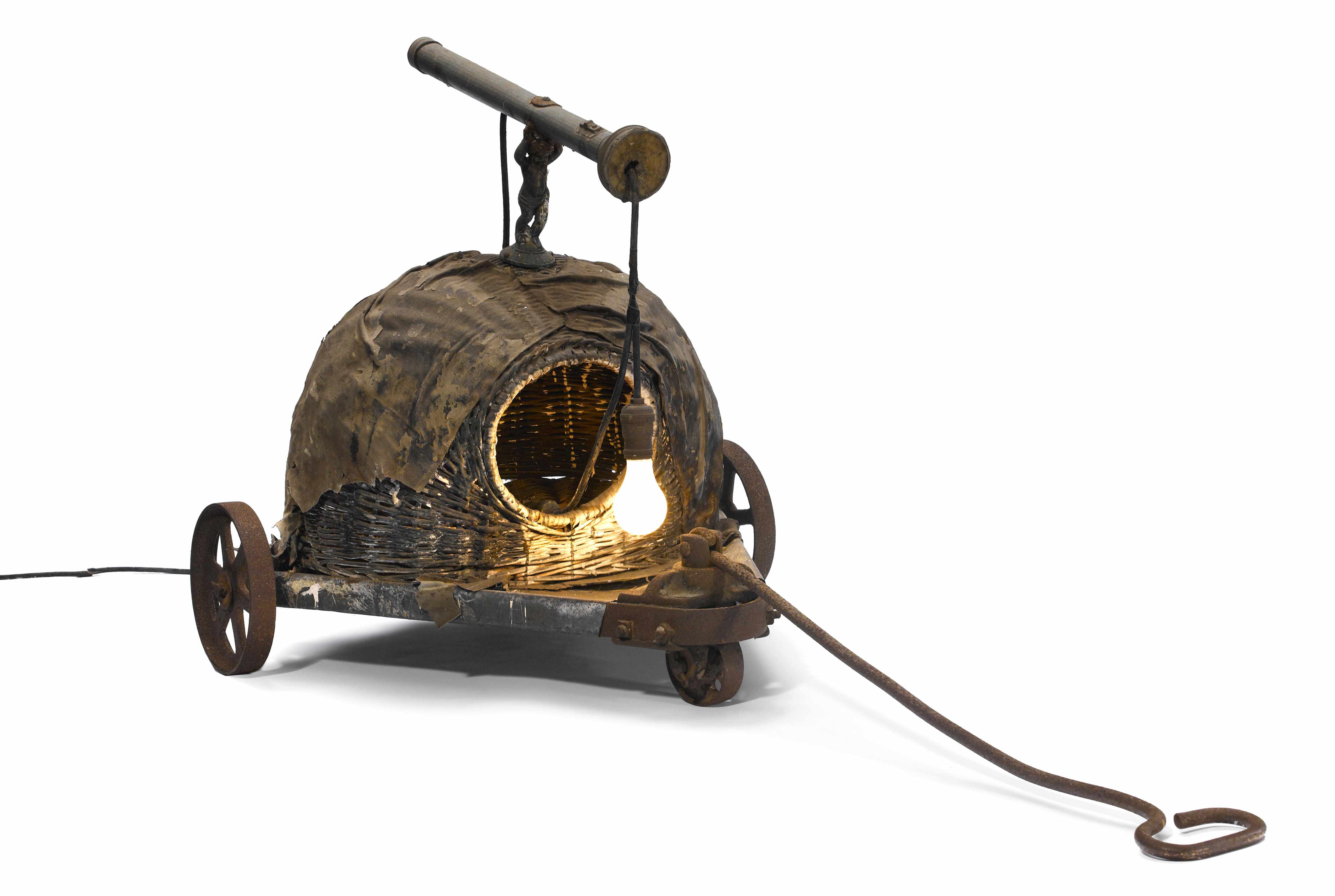 Appraisal: Edward Kienholz - Sleepy's Hollow with Handle and Wheels mixed