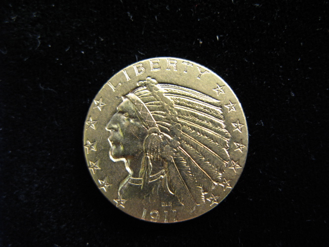 Appraisal: U S FIVE DOLLAR GOLD COIN Indian head variety -D