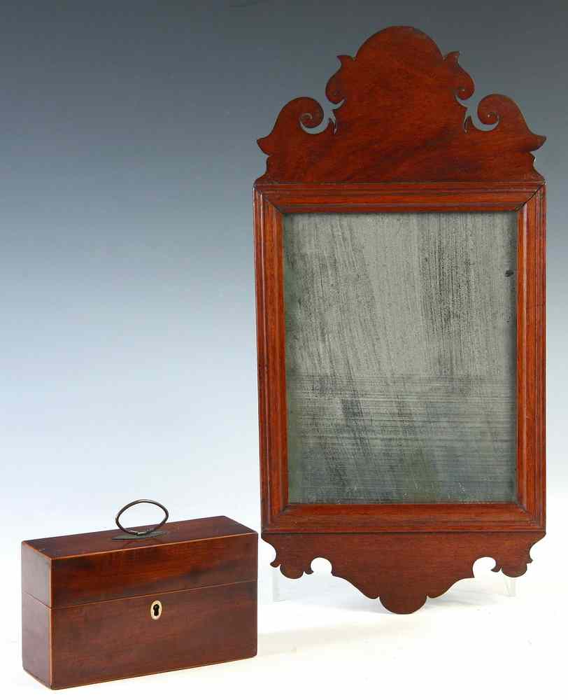 Appraisal: QUEEN ANNE MIRROR DOCUMENT BOX - Miniature Period Queen Anne