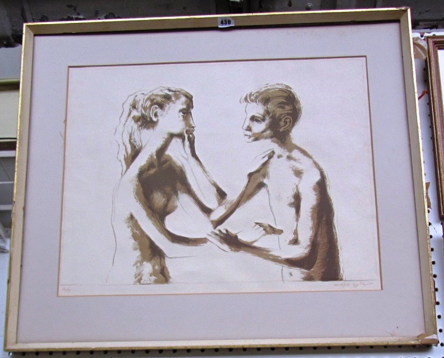 Appraisal: Michael Ayrton - Two figures lithograph signed and numbered cm