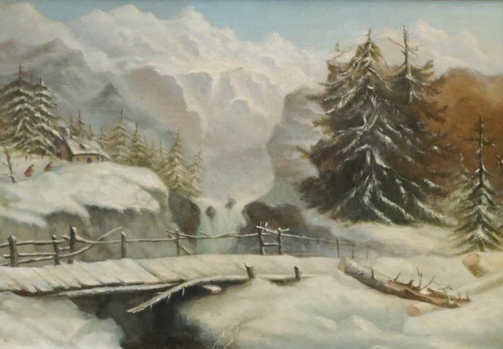 Appraisal: American School Late th Early th Century Winter Mountain Landscape