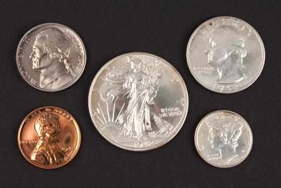 Appraisal: United States Proof Set comprising five coins Estimate - Coin