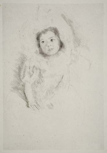 Appraisal: MARY CASSATT Margot Wearing a Bonnet Drypoint circa x mm