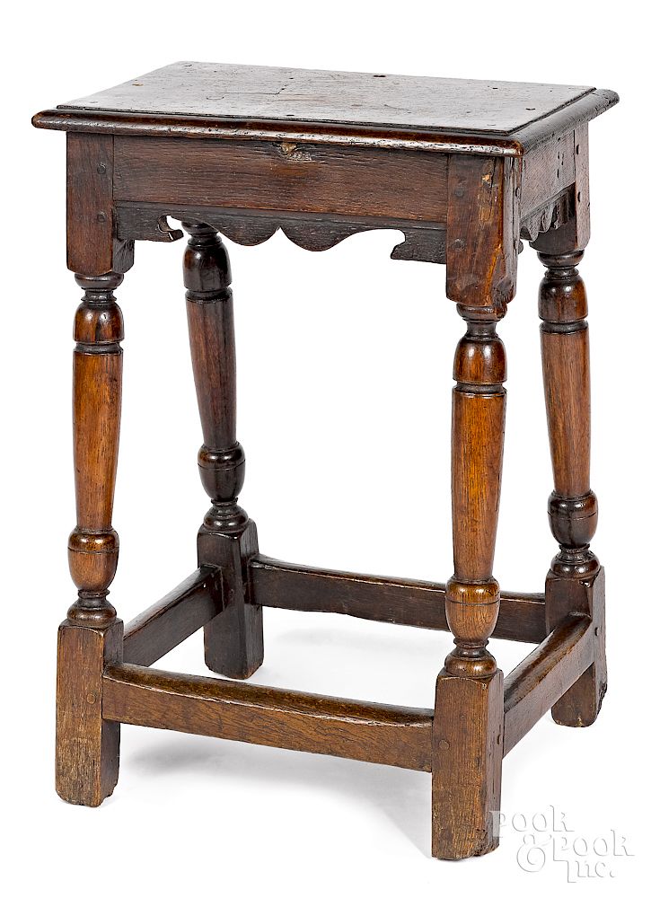 Appraisal: George I oak joint stool Exclusive on Bidsquare George I