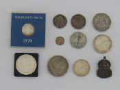 Appraisal: Ten various silver coins including a U S Dollar half