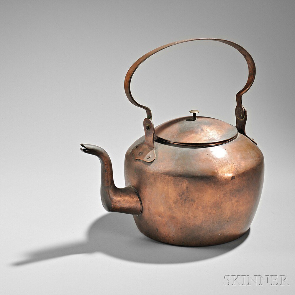 Appraisal: Large Copper Hearth Kettle W Morrison New York early th