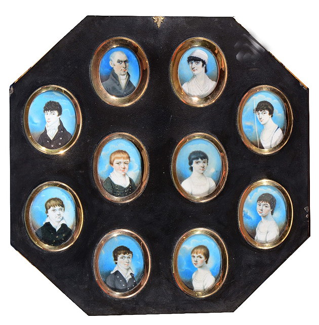 Appraisal: JOHN STOPFORD OF TAPLOWPortrait miniatures of the family of J