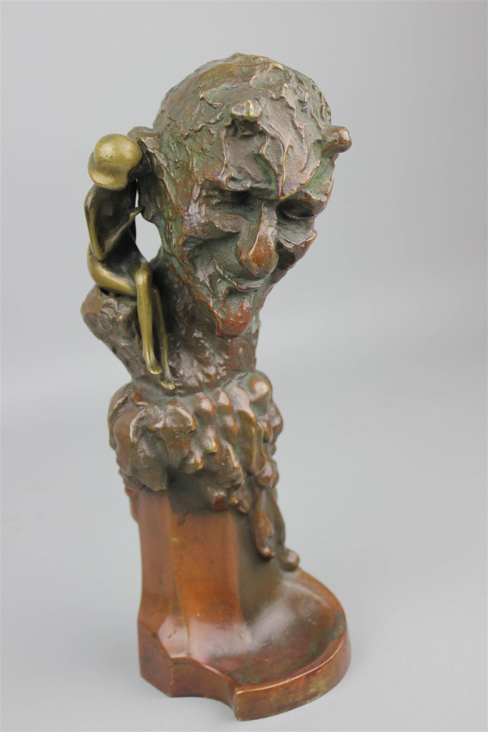 Appraisal: ROLAND PARIS GERMAN SATYR MIT NYMPHENM DCHEN BRONZE SIGNED -