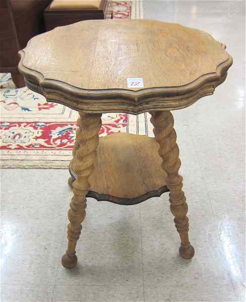 Appraisal: LATE VICTORIAN OAK LAMP TABLE American c having a round