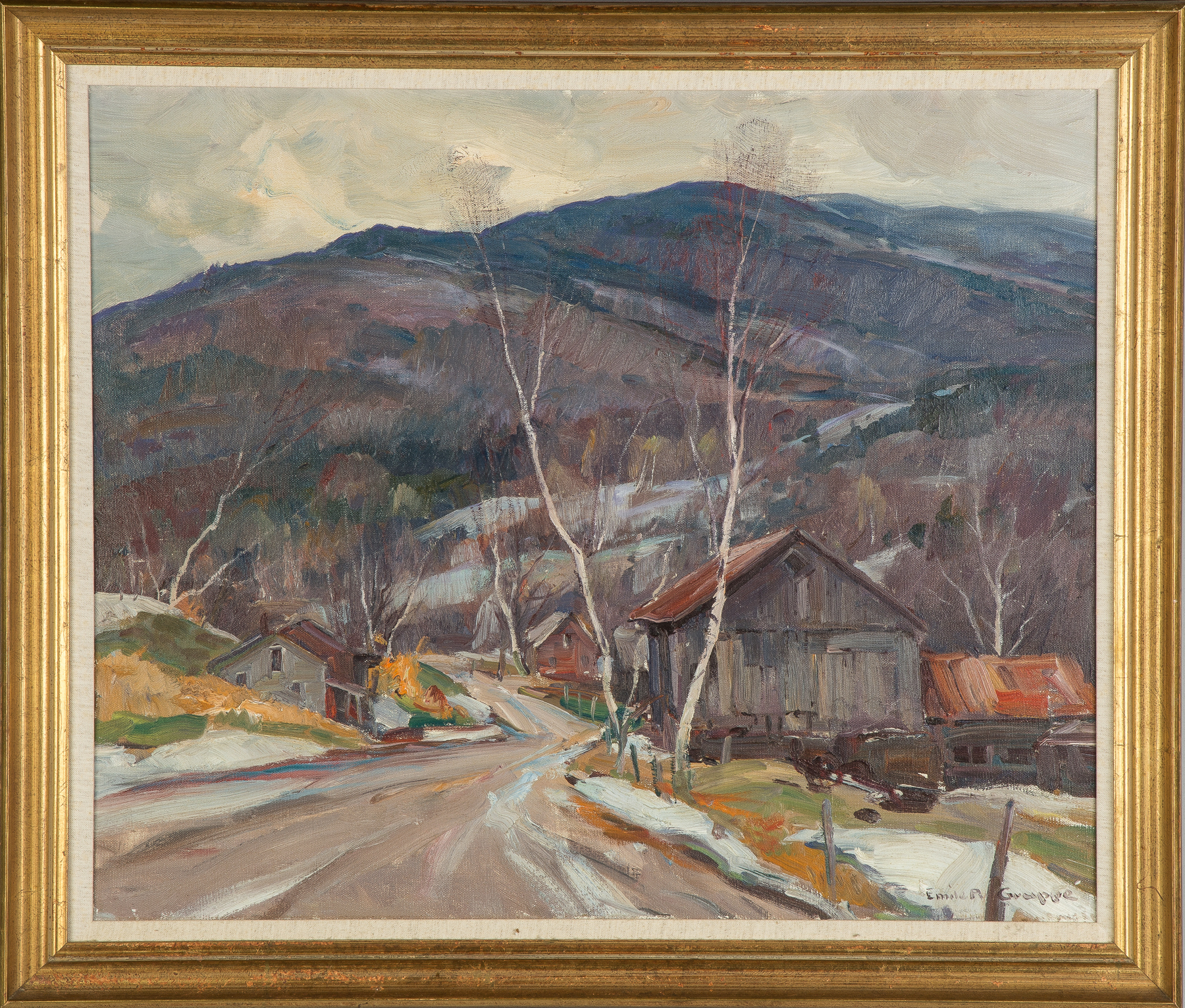 Appraisal: Emile Albert Gruppe American - Early Snow Vermont Signed lower