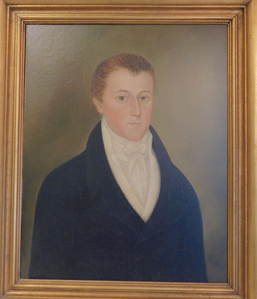 Appraisal: JOHN BREWSTER JR OIL PORTRAIT Fine circa early 's American