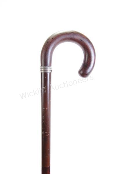 Appraisal: Crook Handled Gun Cane Rather elegant breech loading gun cane