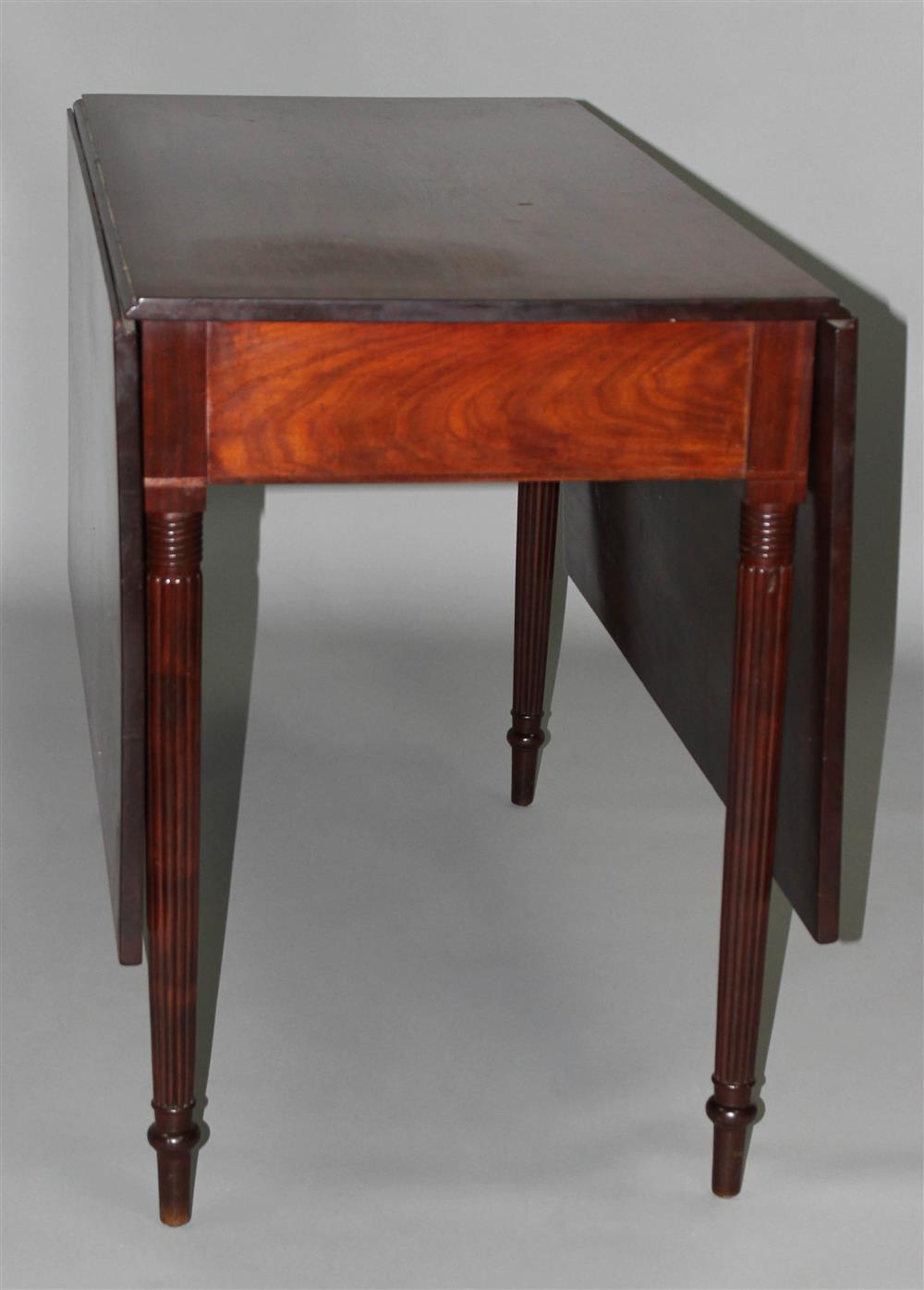 Appraisal: FEDERAL MAHOGANY DROP LEAF TABLE the rectangular top with drop