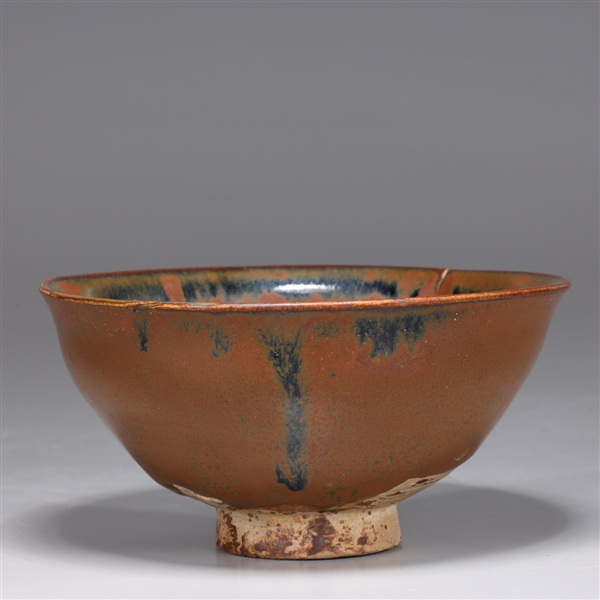 Appraisal: Chinese glazed ceramic oil spot tea bowl some surface wear