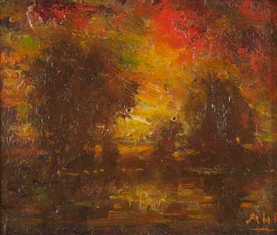 Appraisal: Henry Hammond Ahl American - Sunset study Oil on canvas