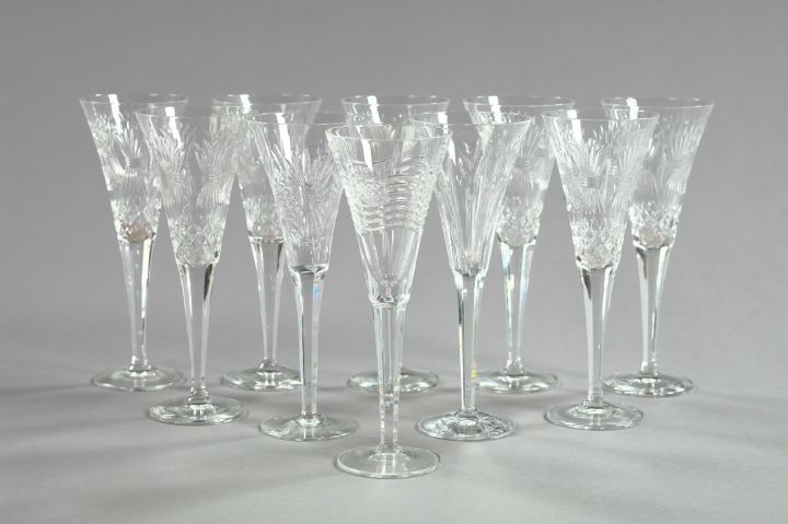 Appraisal: Twenty-One-Piece Collection of Waterford Champagne Flutes consisting of a set