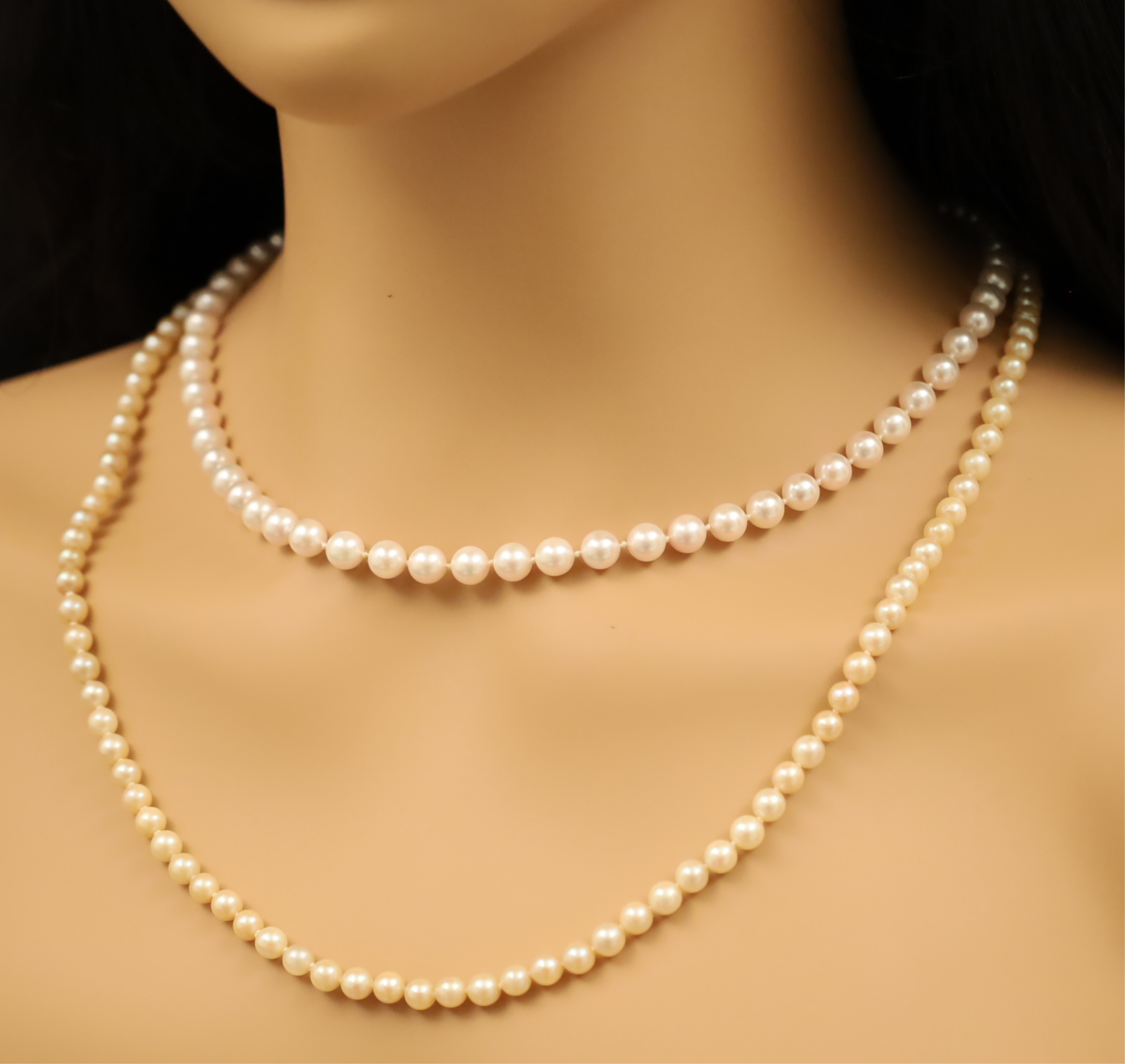 Appraisal: TWO PIECE LOT OF CULTURED PEARL NECKLACES Two piece misc