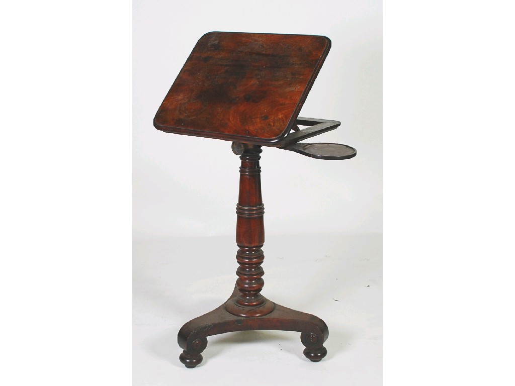 Appraisal: EARLY NINETEENTH CENTURY MAHOGANY ADJUSTABLE READING TABLE the moulded oblong